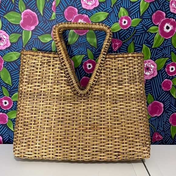 Anthropologie Handbags - Anthropologie Raffia Basket Bag